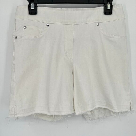 Nygard Luxe White Denim 360° Pull On short 4 Way Stretch Size medium relesed hem - Picture 4 of 11